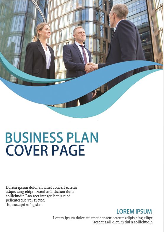 business plan cover page samples