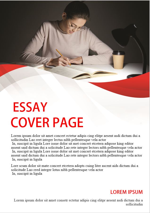 Essay Cover Page Example 7+ Printable MS, PDF, PPT Sample