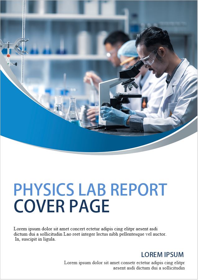 chemistry lab report cover page