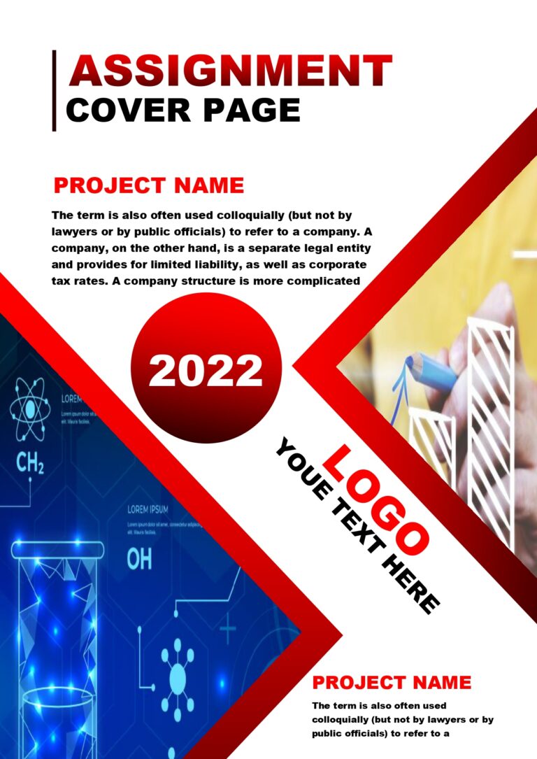 assignment cover page template free download word