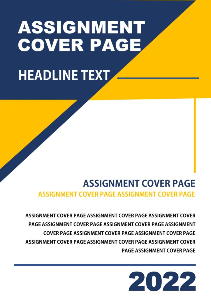 how to write the cover page of an assignment