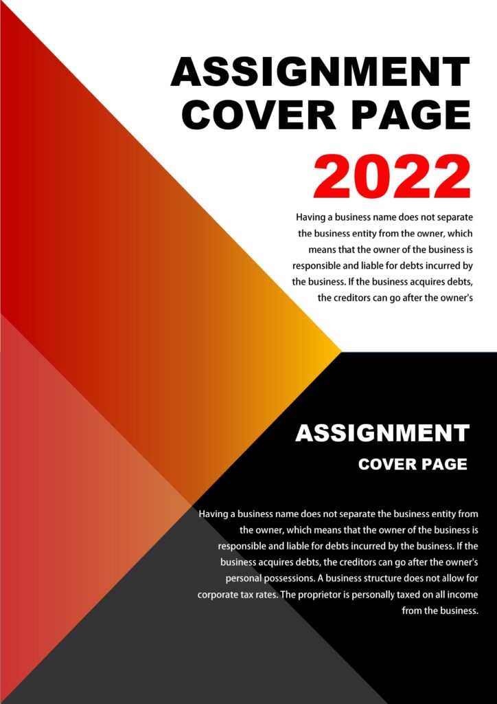 college assignment front page design template word