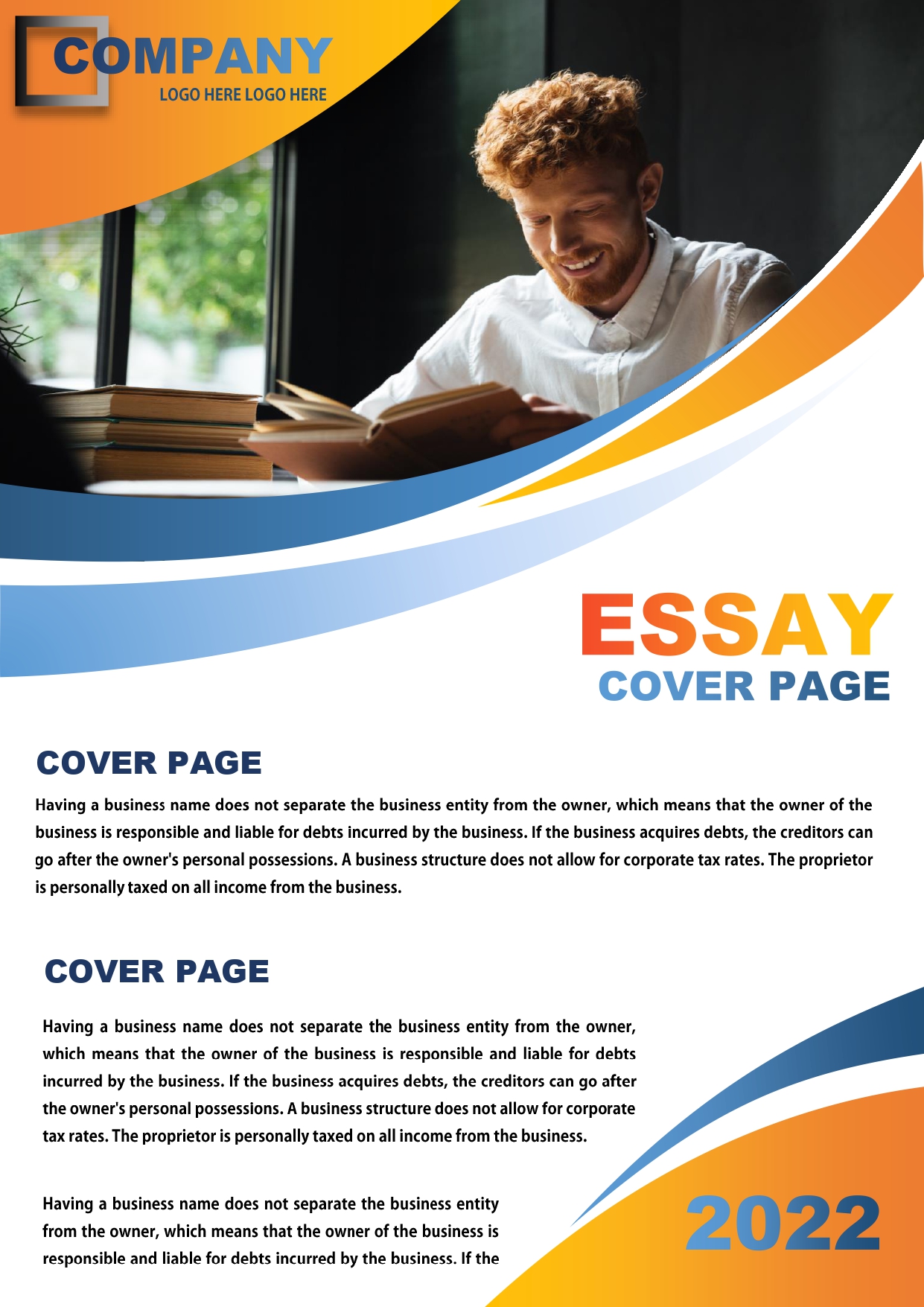 cover page examples for an essay