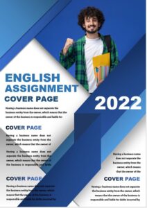 assignment of english front page design