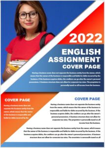 assignment cover page english class 9