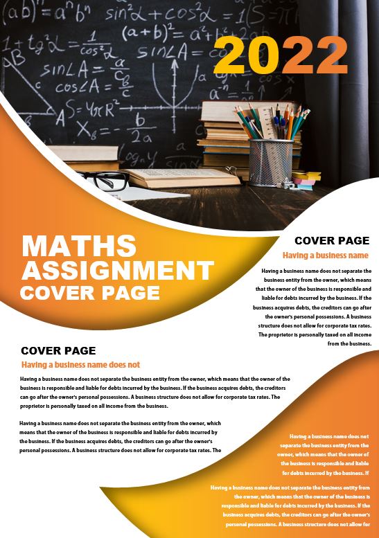 math assignment cover page