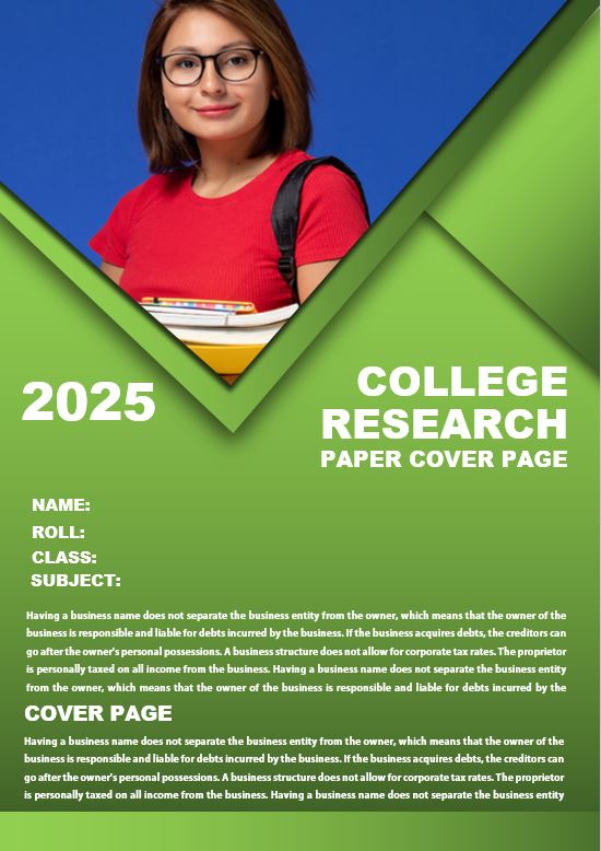 5+ Best Free College Research Paper Cover Page In MS Word