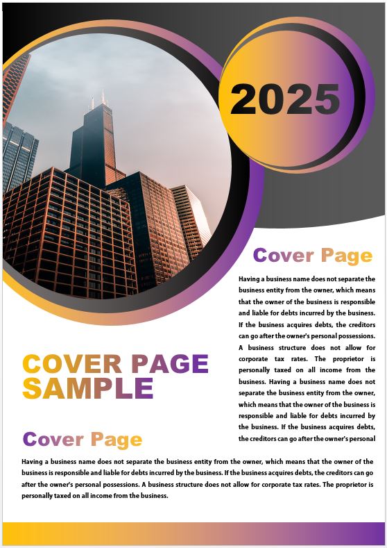 10+Creative Cover Page Sample Design in MS & PDF Format