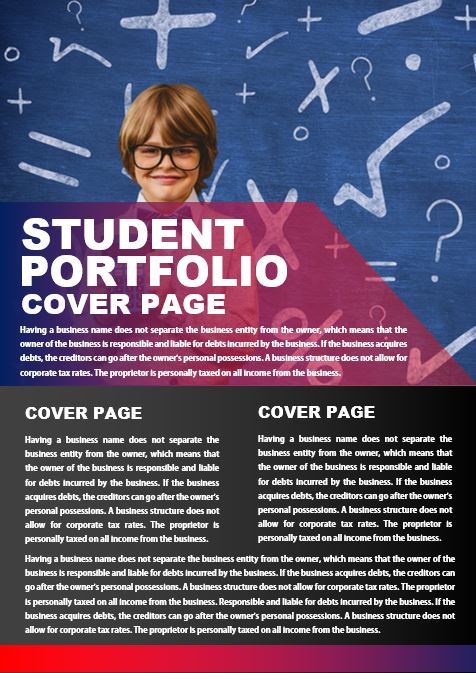 5+ Creative Student Portfolio Cover Page Template in MS Word & PDF