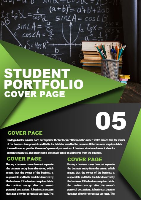 5+ Creative Student Portfolio Cover Page Template in MS Word & PDF