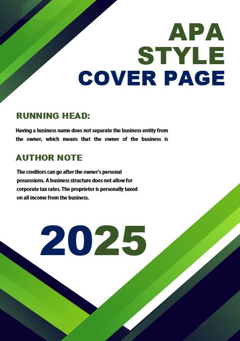 how to do a cover page in apa