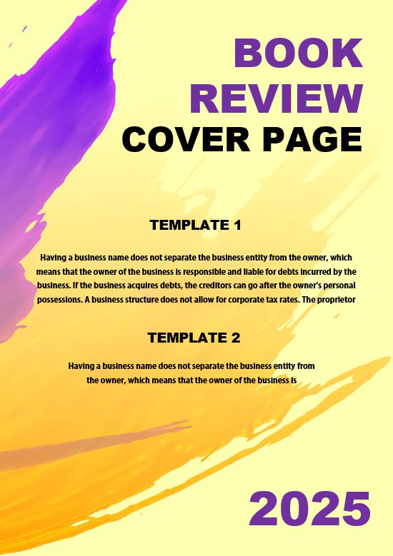 sample of book review cover page