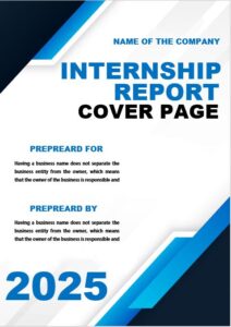7+ Best FREE Internship Report Cover Page Template Design in MS Word