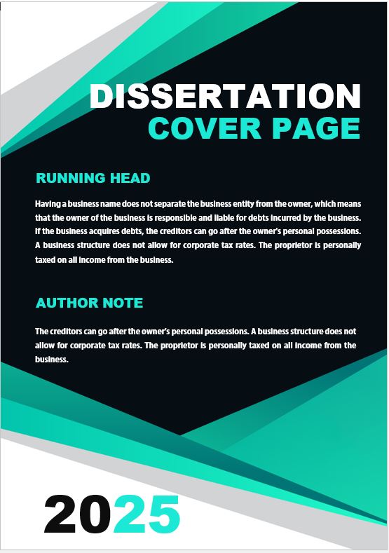 dissertation cover page template