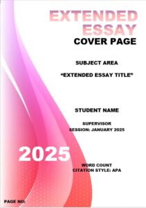 extended essay cover page 2022