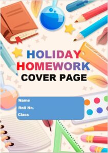 front page for holiday homework of maths