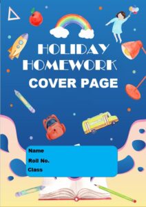 holiday homework cover page for english