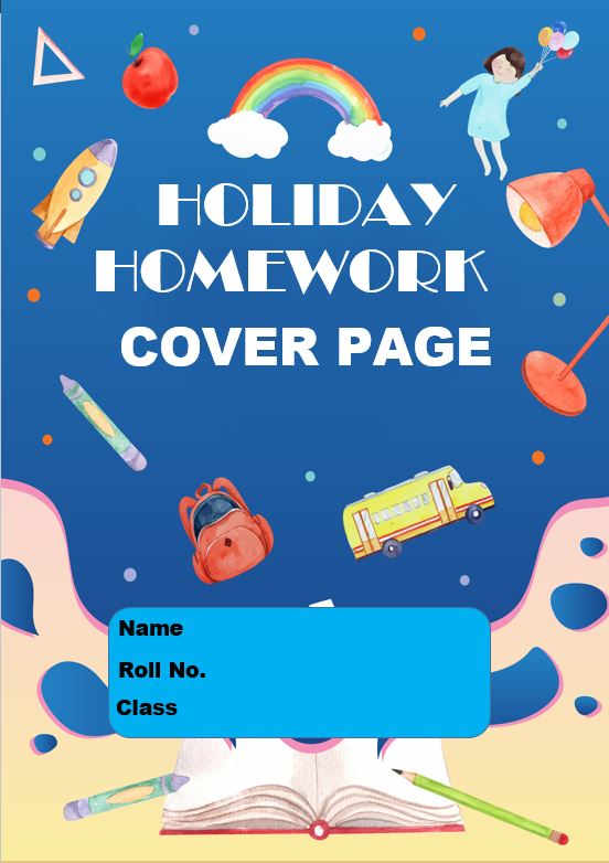 french holiday homework cover page