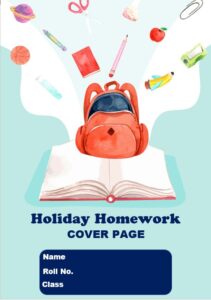 holiday homework cover page