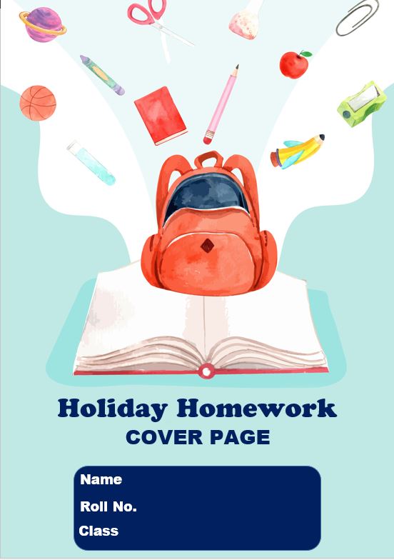 french holiday homework cover page