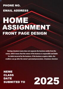 home assignment cover page