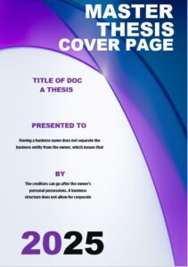 cover page for master thesis