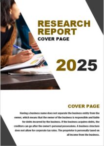 Free Research Report Cover Page Template Design in MS Word
